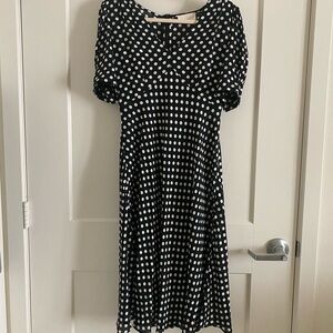 Black & White Polka Dot Midi Dress – Italian, Worn Once